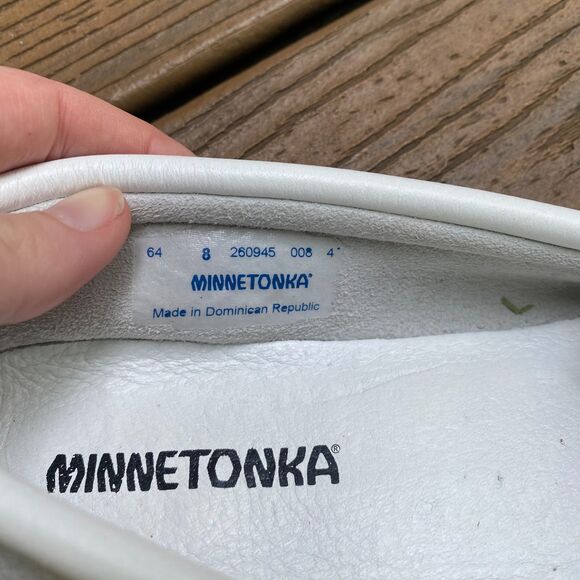 Minnetonka Moccasin Leather Kilty Plus Women's 8‎ Color White leather - Picture 9 of 10